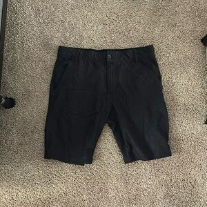 Sleek Black Men's Flat Front Shorts
